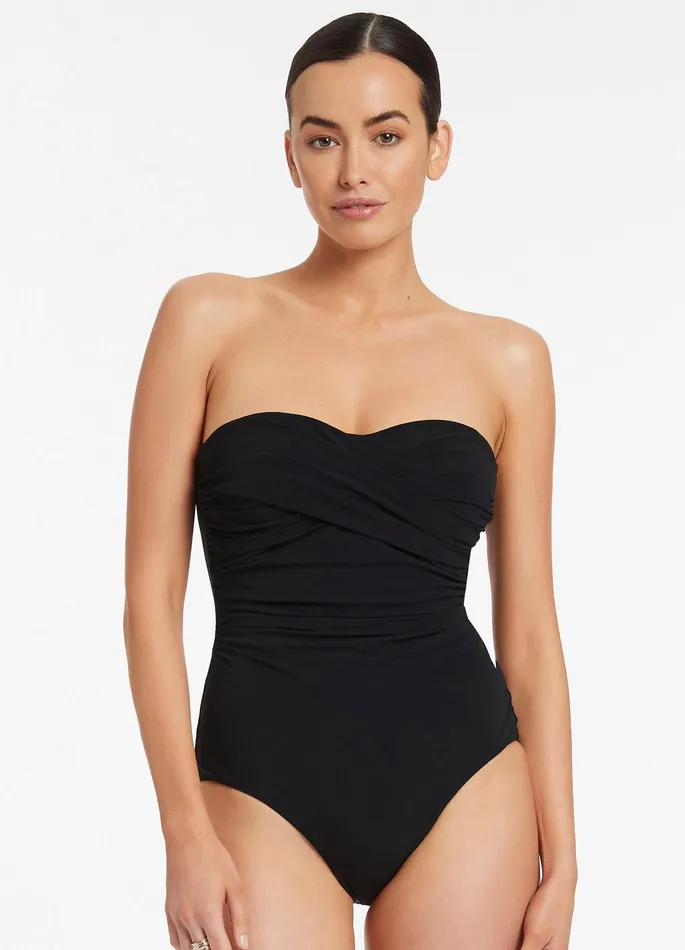 Jetset DDd Twist Front One Piece Black Women JETS Australia Fuller Cup One Piece