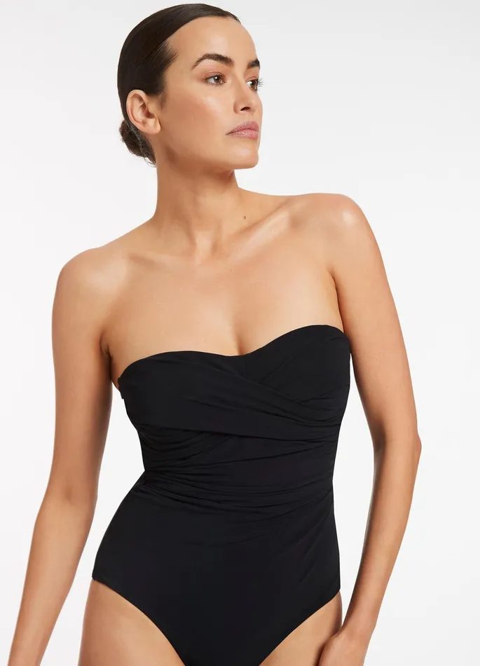 Jetset DDd Twist Front One Piece Black Women JETS Australia Fuller Cup One Piece