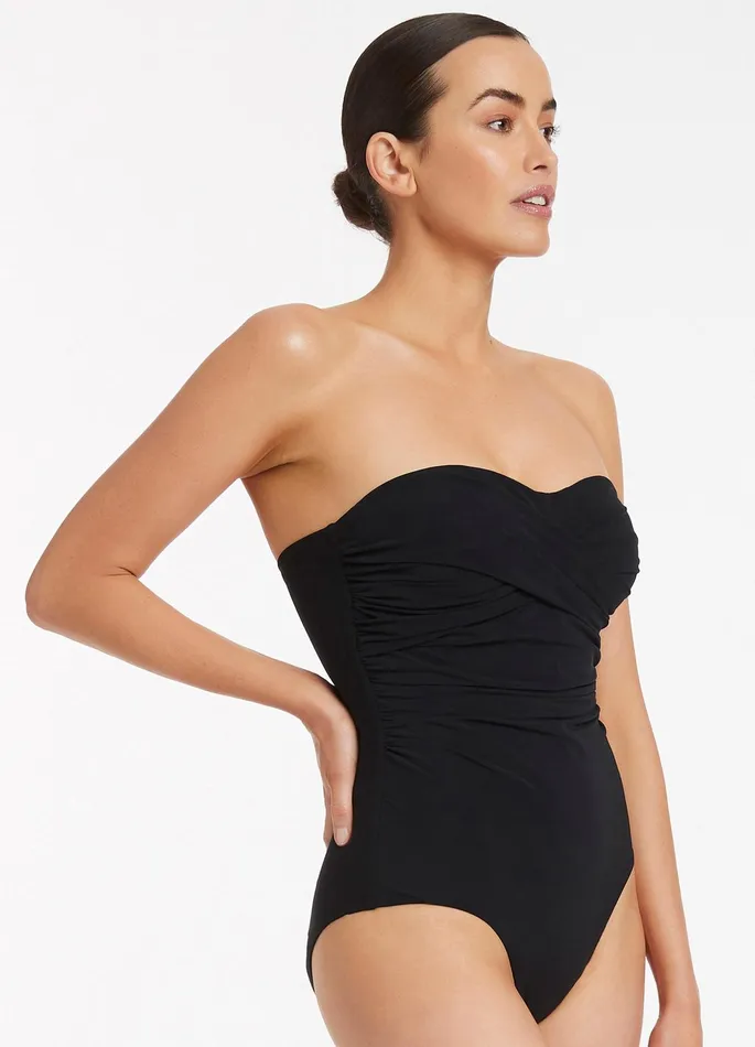 Jetset DDd Twist Front One Piece Black Women JETS Australia Fuller Cup One Piece