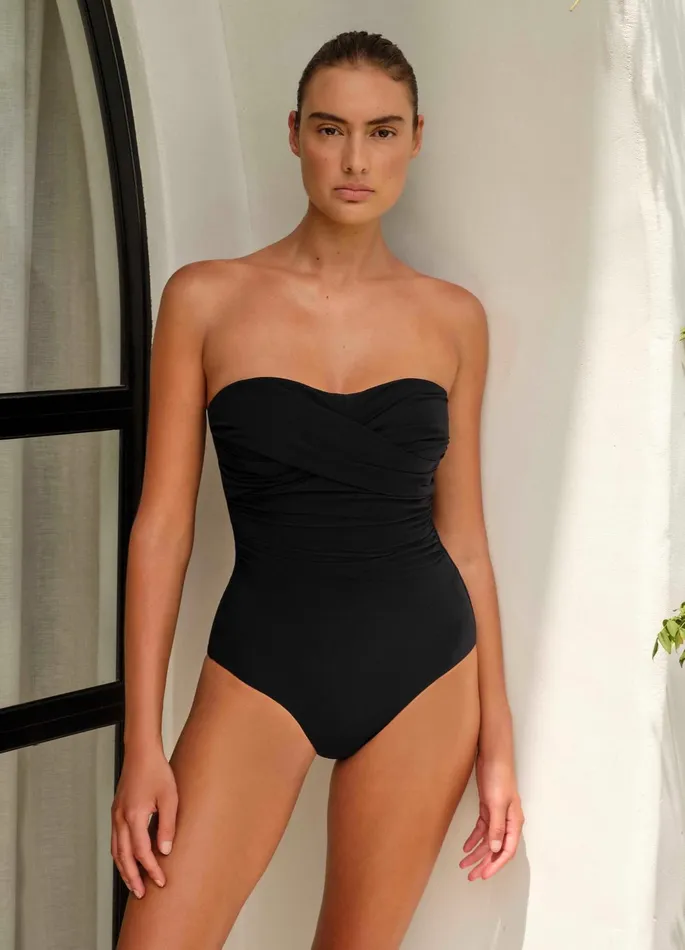 Jetset DDd Twist Front One Piece Black Women JETS Australia Fuller Cup One Piece