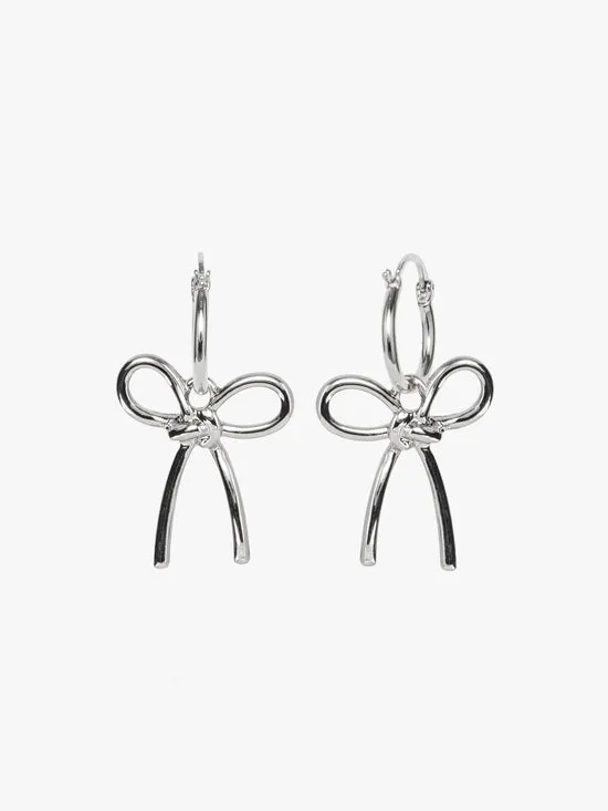 Jewelry Lisa Says Gah Women Pasta Bow Hoops Silver