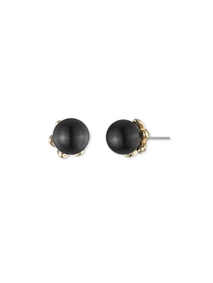 Jewelry Marchesa Earrings Pearl Stud Black