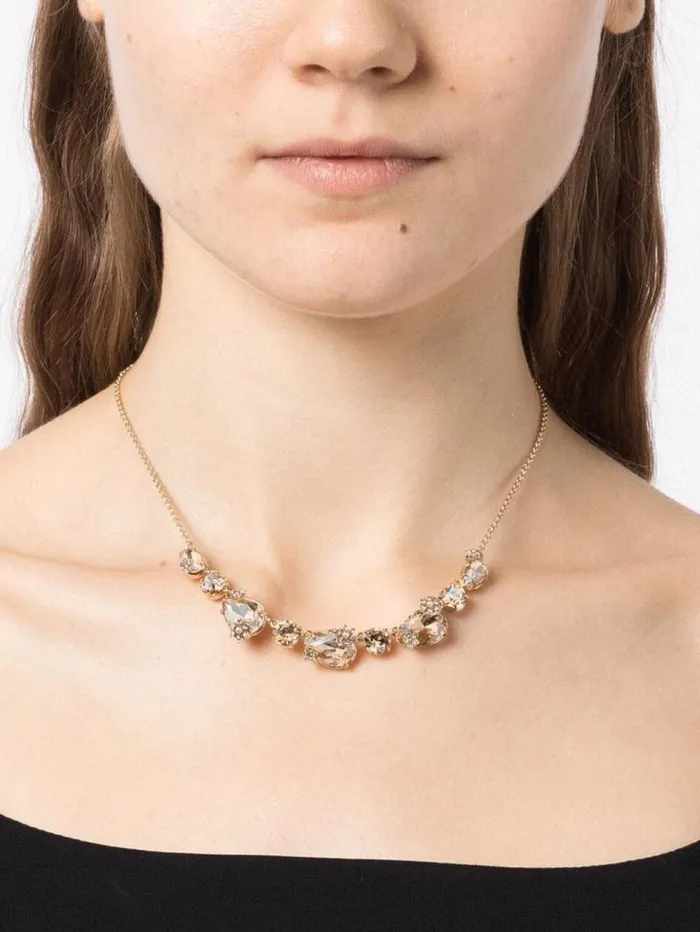 Jewelry Marchesa Necklaces Gold Stone Necklace Gold