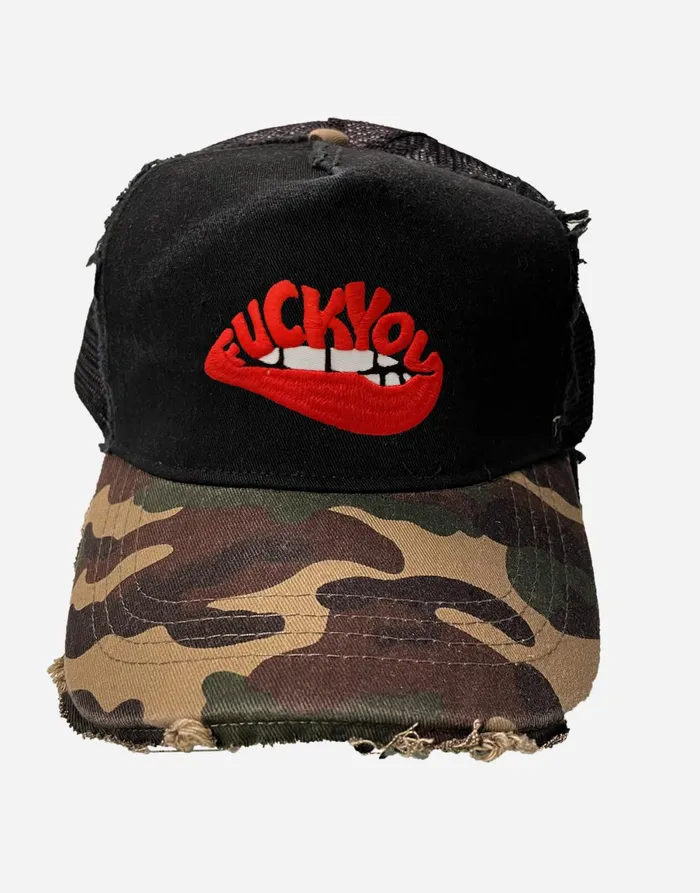 Jilly F You Biting Lip Blackcamo Women039s Lauren Moshi Hats
