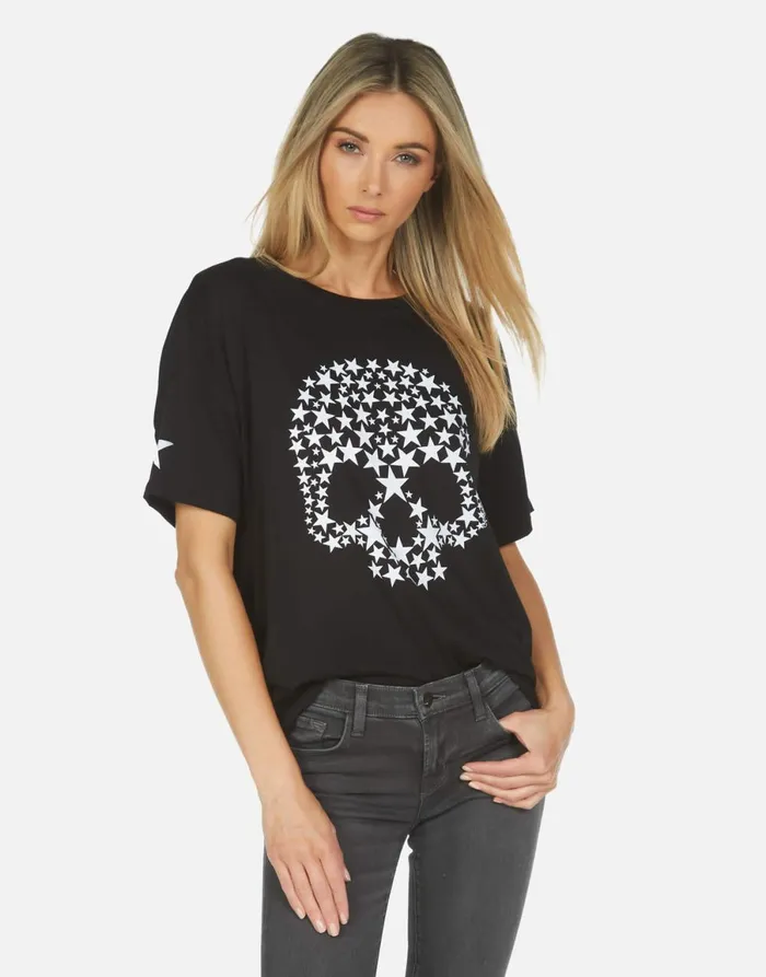 Jolene Star Skull Black Women039s Lauren Moshi Short Sleeve