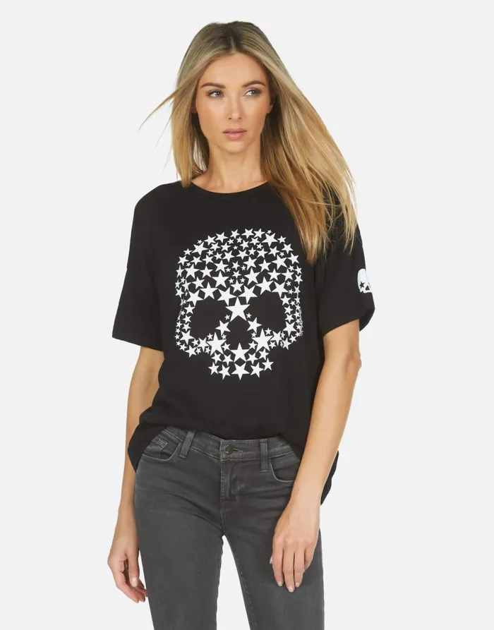 Jolene Star Skull Black Women039s Lauren Moshi Short Sleeve