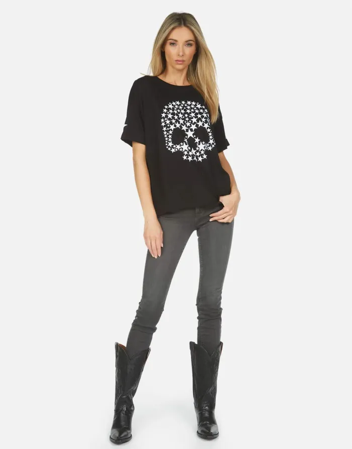 Jolene Star Skull Black Women039s Lauren Moshi Short Sleeve
