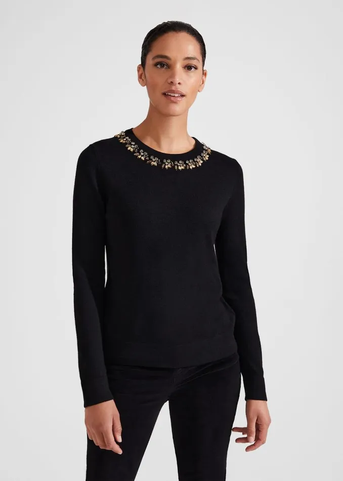 Jumpers and Cardigans Women HOBBS Alora Jumper With Wool Black
