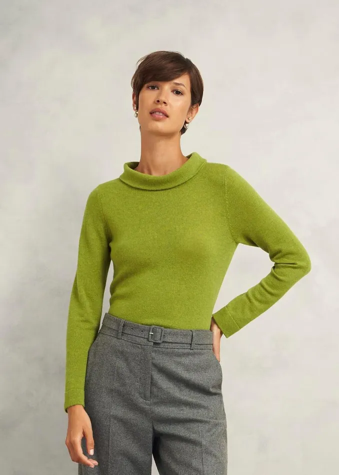 Jumpers and Cardigans Women HOBBS Audrey Wool Cashmere Jumper Lime Green