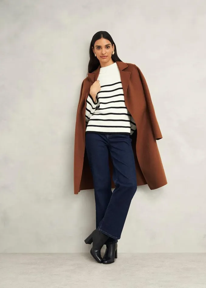 Jumpers and Cardigans Women HOBBS Eastnor Cotton Stripe Jumper Ivory Black