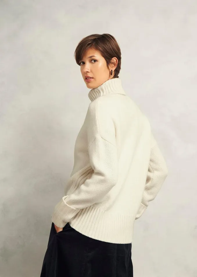 Jumpers and Cardigans Women HOBBS Ember Cable Jumper With Alpaca Warm Ivory