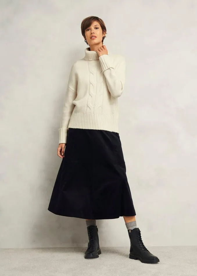 Jumpers and Cardigans Women HOBBS Ember Cable Jumper With Alpaca Warm Ivory