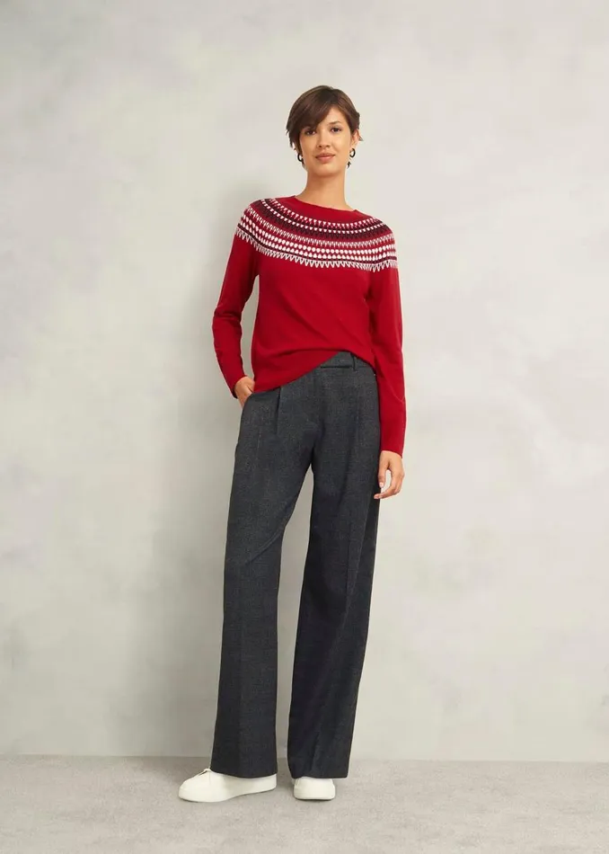 Jumpers and Cardigans Women HOBBS Greta Fairisle Jumper With Cashmere Red Multi