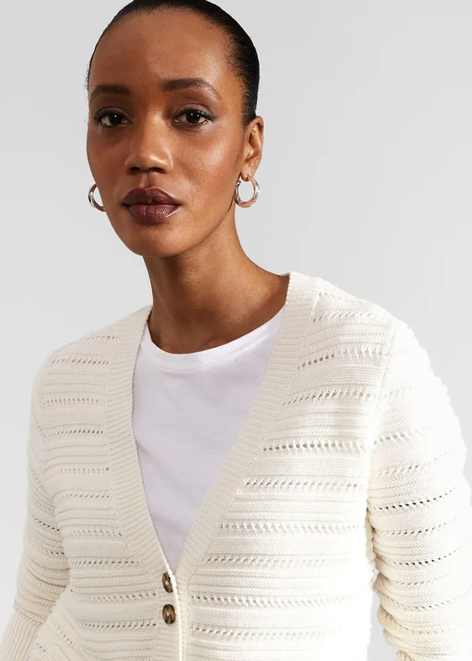 Jumpers and Cardigans Women HOBBS Naomi Cotton Cardigan Ivory