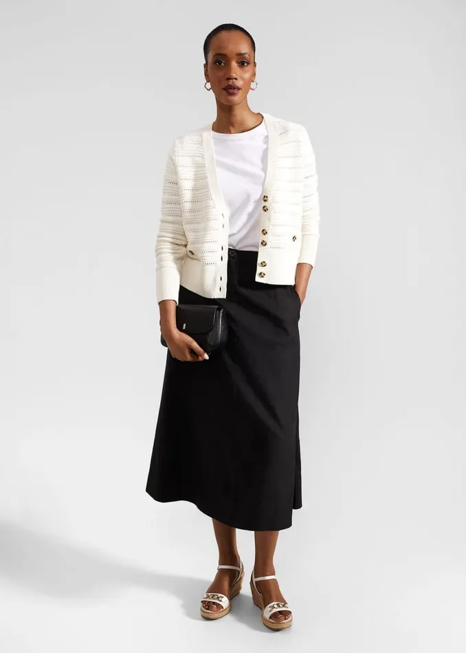 Jumpers and Cardigans Women HOBBS Naomi Cotton Cardigan Ivory