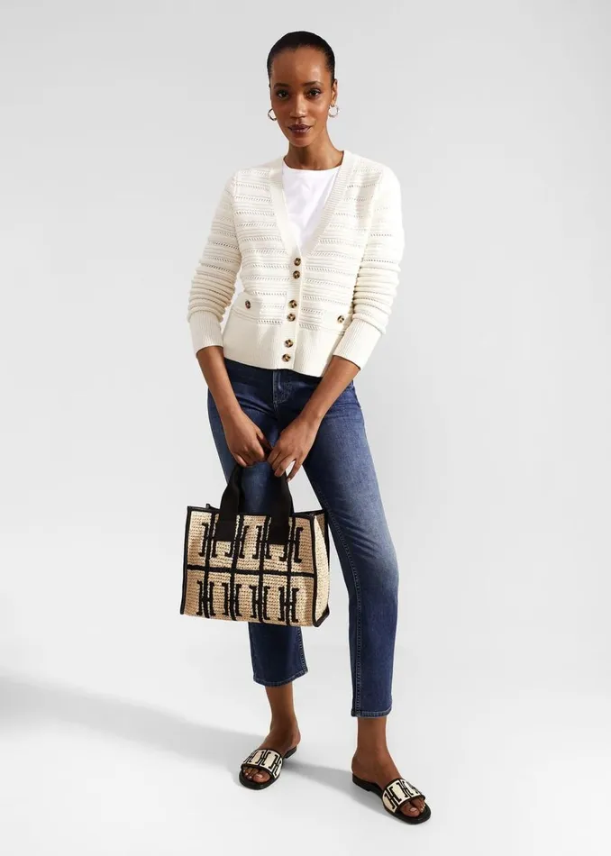 Jumpers and Cardigans Women HOBBS Naomi Cotton Cardigan Ivory