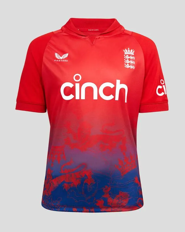 Junior Castore Junior England Cricket IT20 Shirt 8211 Red