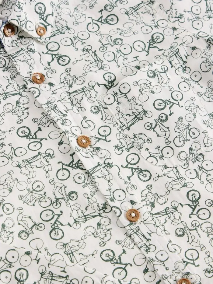 Kids Bike Print Shirt Ivory Multi White Stuff Shirts