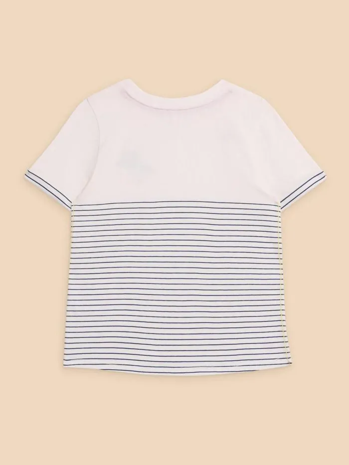 Kids Embroidered Stripe Tee Ivory Multi White Stuff Tops Kids Embroidered Stripe Tee Ivory Multi White Stuff Tops