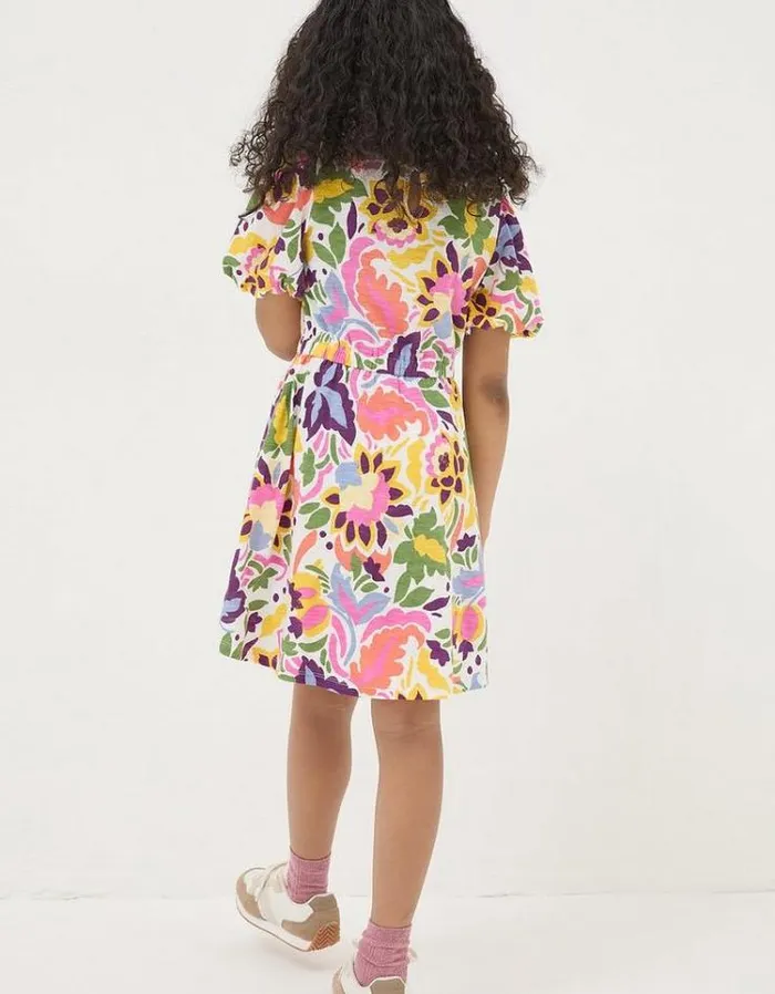 Kids FatFace Dresses and Skirts Art Floral Jersey Printed Dress Multi
