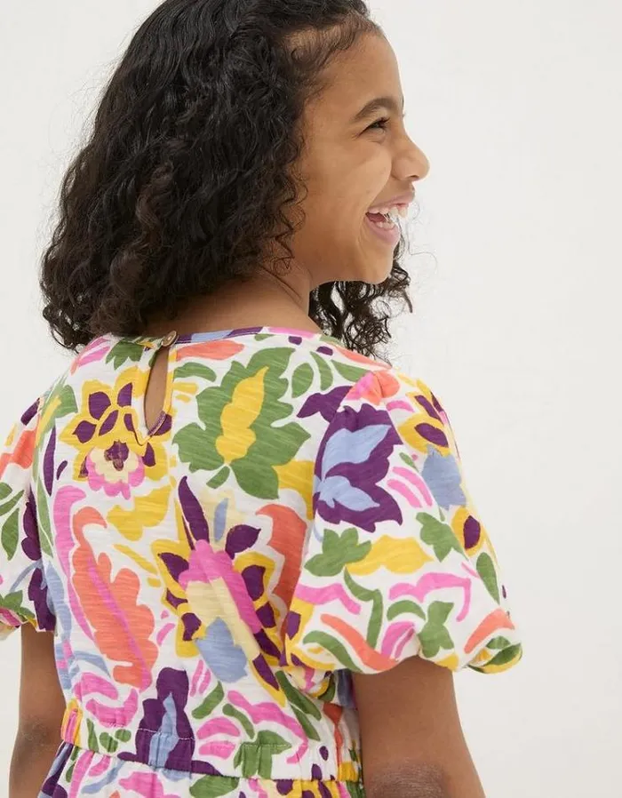 Kids FatFace Dresses and Skirts Art Floral Jersey Printed Dress Multi