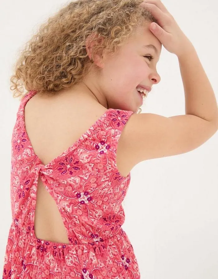 Kids FatFace Jumpsuits and Playsuits Amelia Geo Playsuit Rose Pink