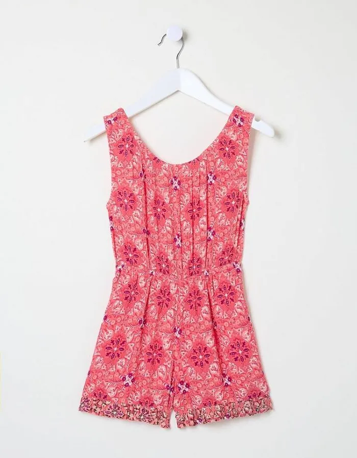 Kids FatFace Jumpsuits and Playsuits Amelia Geo Playsuit Rose Pink