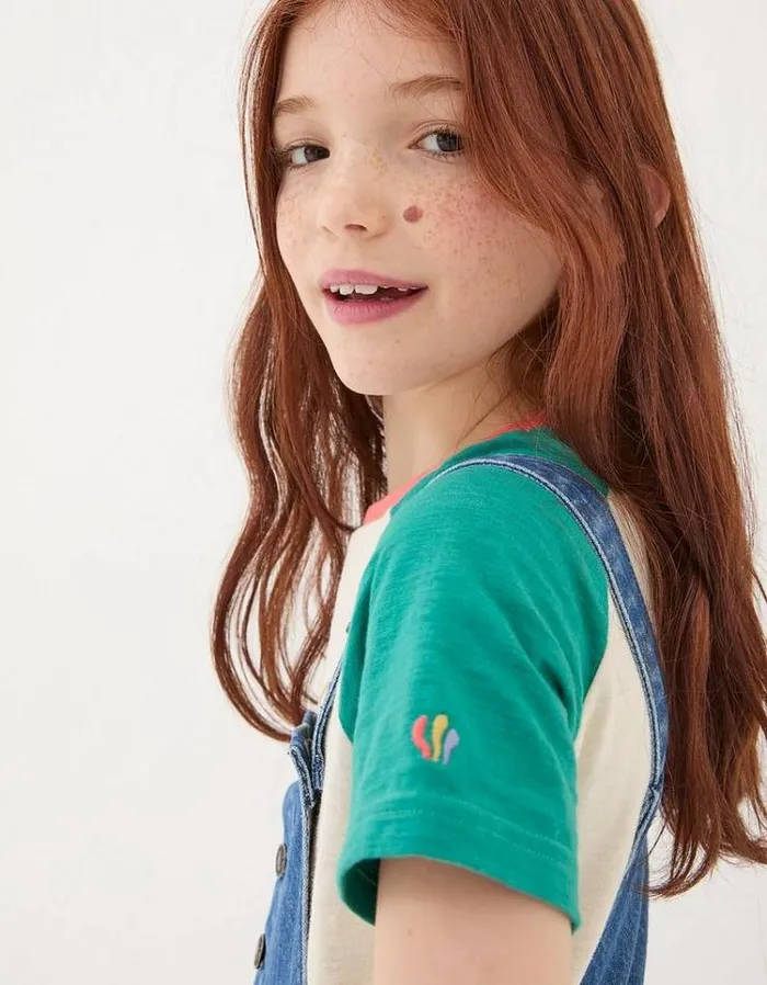 Kids FatFace Jumpsuits and Playsuits Denim Shortie Dungaree Denim Blue