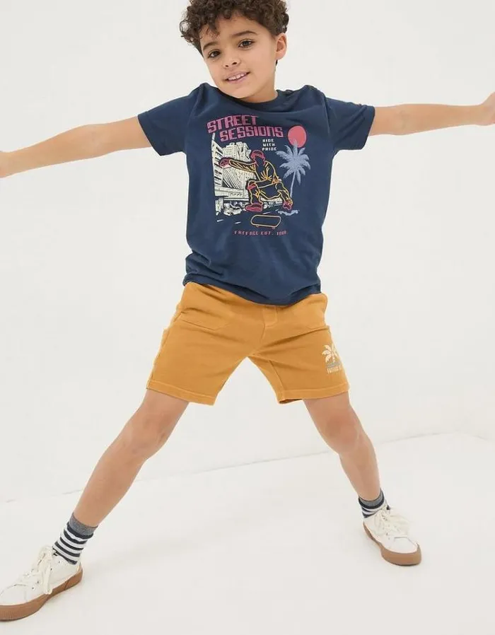 Kids FatFace Shorts Eddie Sweat Shorts Yellow