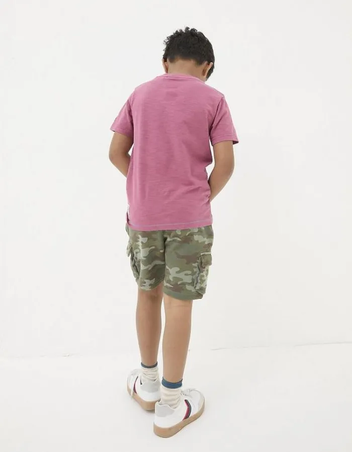 Kids FatFace Shorts Hatfield Camo Cargo Shorts Khaki Green