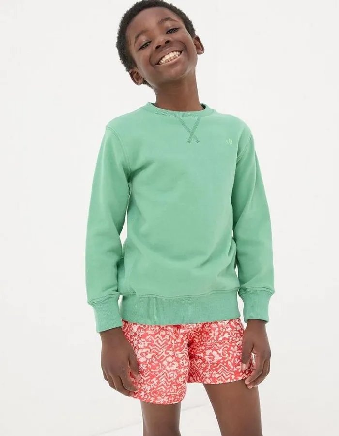 Kids FatFace Sweatshirts and Hoodies Enborne Crew Sweatshirt Green