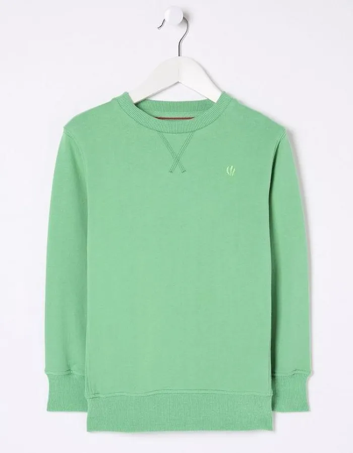 Kids FatFace Sweatshirts and Hoodies Enborne Crew Sweatshirt Green