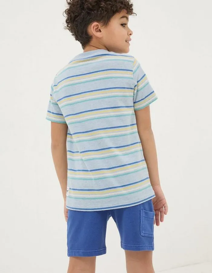 Kids FatFace TShirts and Polos Breton Stripe T Shirt Blue Marl