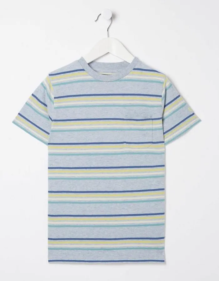 Kids FatFace TShirts and Polos Breton Stripe T Shirt Blue Marl