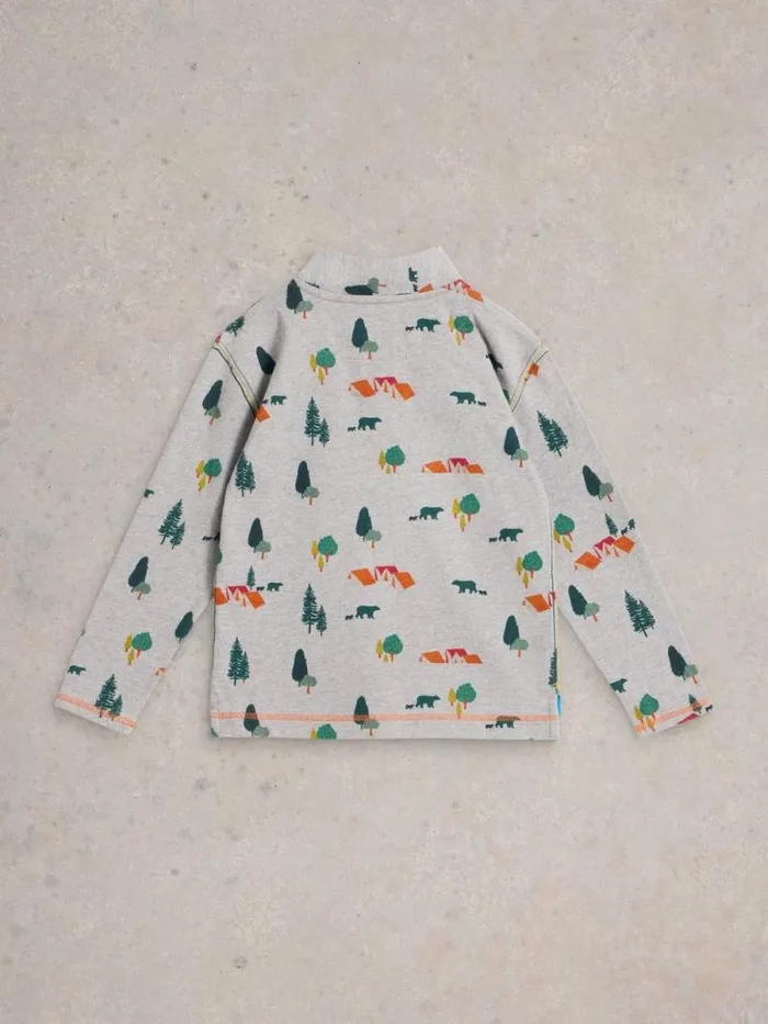 Kids Jack Woodland Funnel Sweat Grey Multi White Stuff Knitwear Kids Jack Woodland Funnel Sweat Grey Multi White Stuff Knitwear