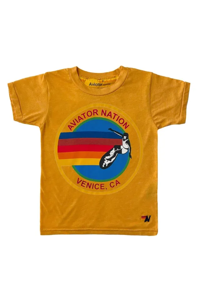 Kids Kids Collection Aviator Nation KID039S AVIATOR NATION TEE 8211 GOLD