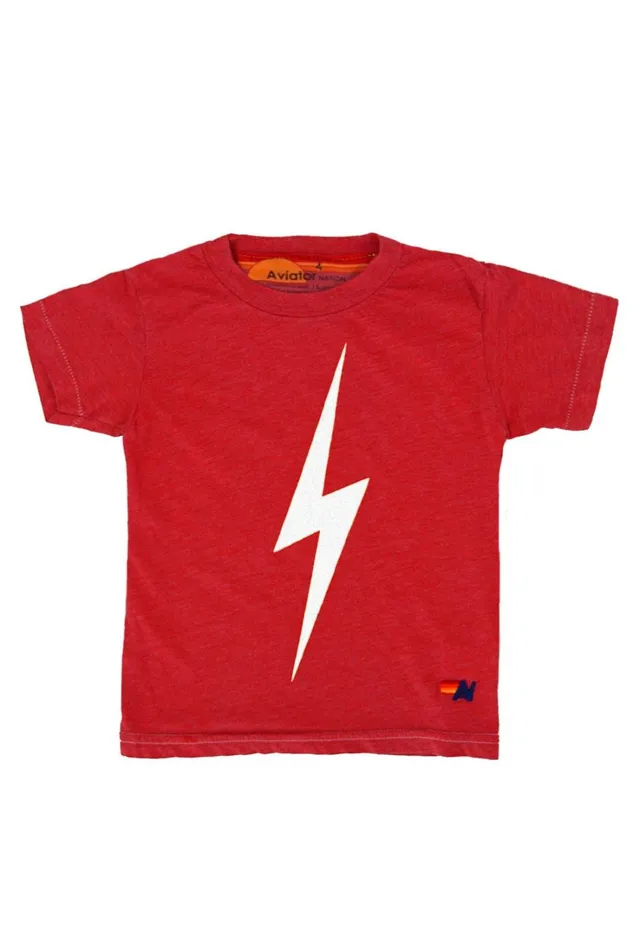 Kids Kids Collection Aviator Nation KID039S BOLT TEE 8211 RED