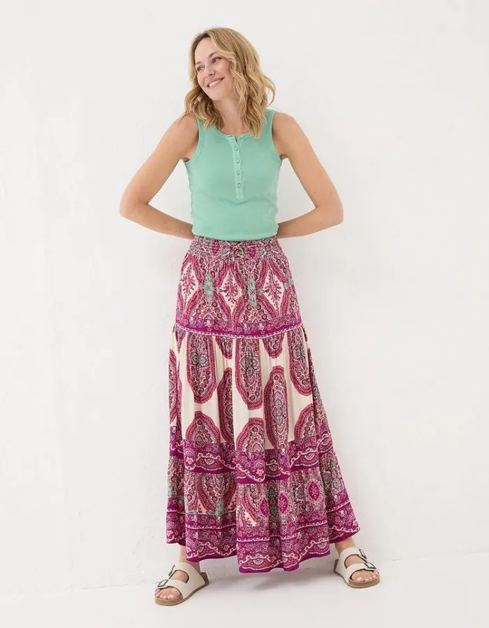 KidsWomen FatFace Mini Me Outfits Jayla Detail Paisley Maxi Skirt Multi