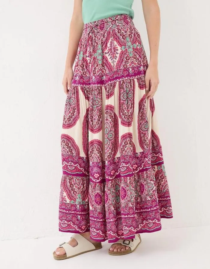 KidsWomen FatFace Mini Me Outfits Jayla Detail Paisley Maxi Skirt Multi