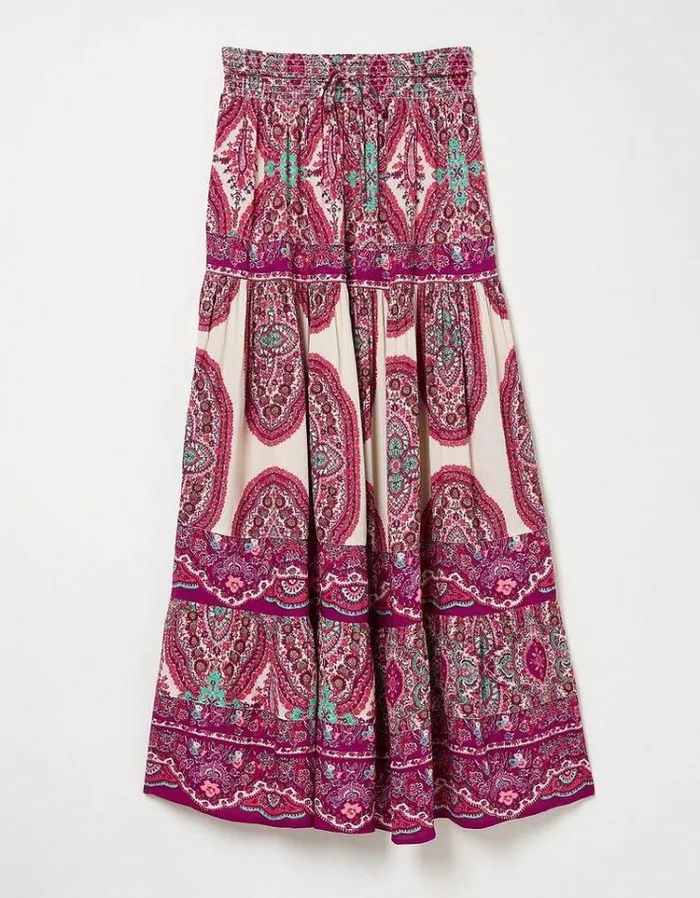 KidsWomen FatFace Mini Me Outfits Jayla Detail Paisley Maxi Skirt Multi