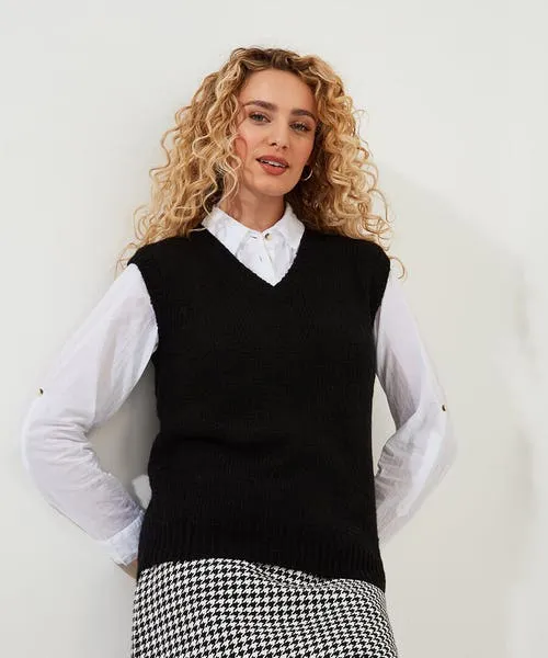 Knitwear and Cardigans Joebrowns Apparel Lucy Knitted Vest BlackOrange