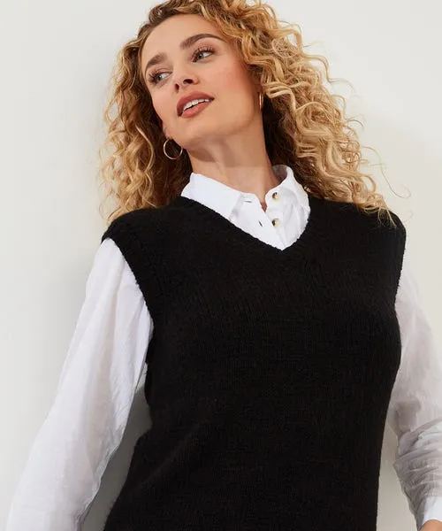 Knitwear and Cardigans Joebrowns Apparel Lucy Knitted Vest BlackOrange Knitwear and Cardigans Joebrowns Apparel Lucy Knitted Vest BlackOrange