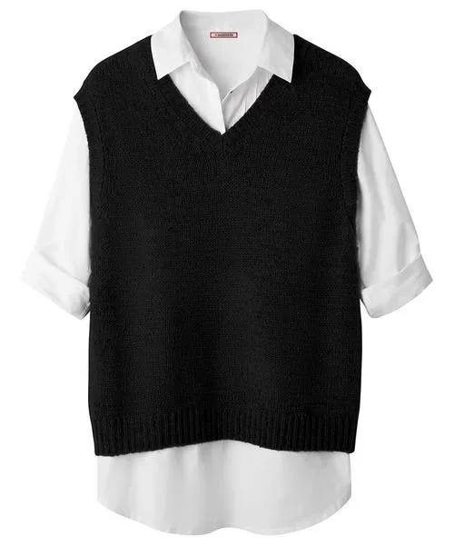 Knitwear and Cardigans Joebrowns Apparel Lucy Knitted Vest BlackOrange Knitwear and Cardigans Joebrowns Apparel Lucy Knitted Vest BlackOrange