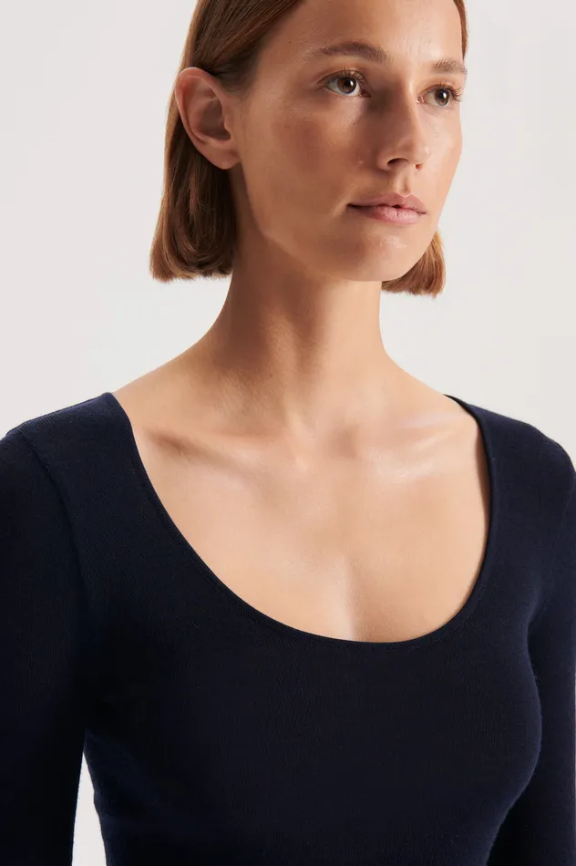 Knitwear BABYWOOL SCOOP NECK NAVY ALL Scanlan Theodore Women Knitwear BABYWOOL SCOOP NECK NAVY ALL Scanlan Theodore Women