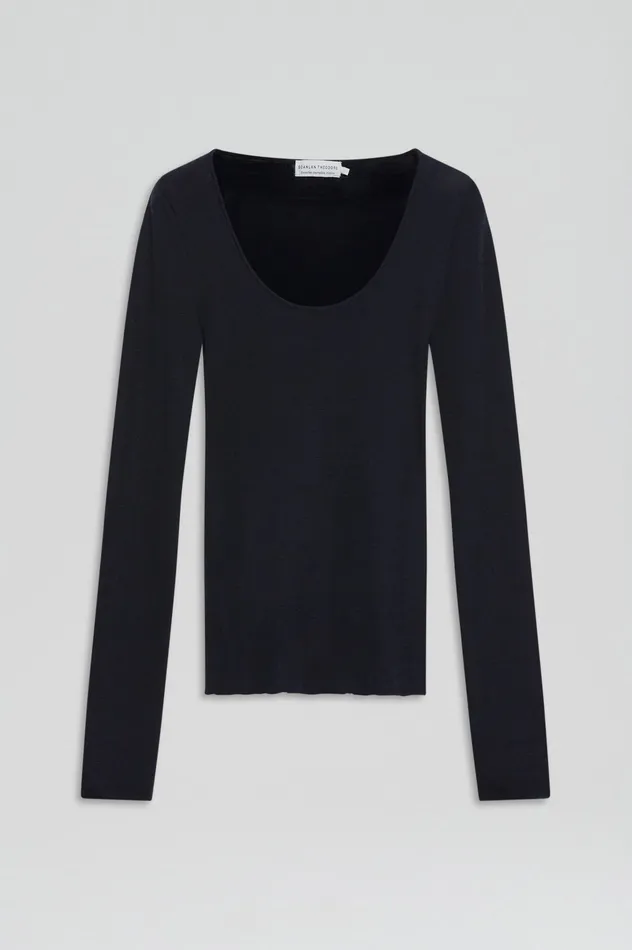 Knitwear BABYWOOL SCOOP NECK NAVY ALL Scanlan Theodore Women Knitwear BABYWOOL SCOOP NECK NAVY ALL Scanlan Theodore Women
