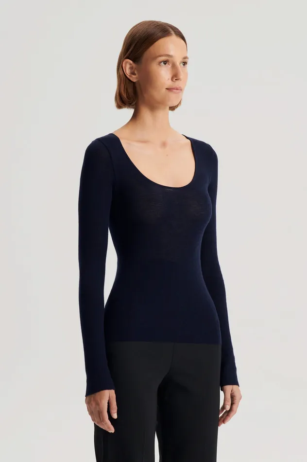 Knitwear BABYWOOL SCOOP NECK NAVY ALL Scanlan Theodore Women Knitwear BABYWOOL SCOOP NECK NAVY ALL Scanlan Theodore Women