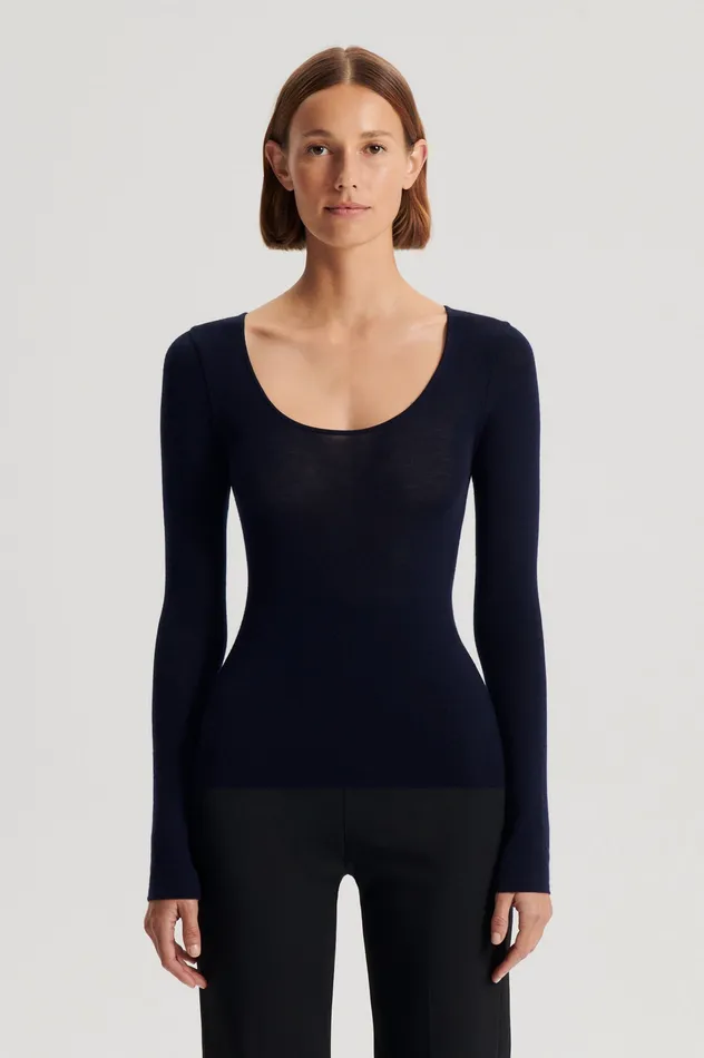 Knitwear BABYWOOL SCOOP NECK NAVY ALL Scanlan Theodore Women Knitwear BABYWOOL SCOOP NECK NAVY ALL Scanlan Theodore Women