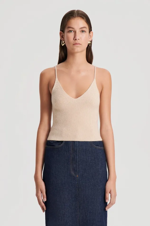 Knitwear CASHMERE CAMISOLE OAT 8211 Scanlan Theodore Women Knitwear CASHMERE CAMISOLE OAT 8211 Scanlan Theodore Women
