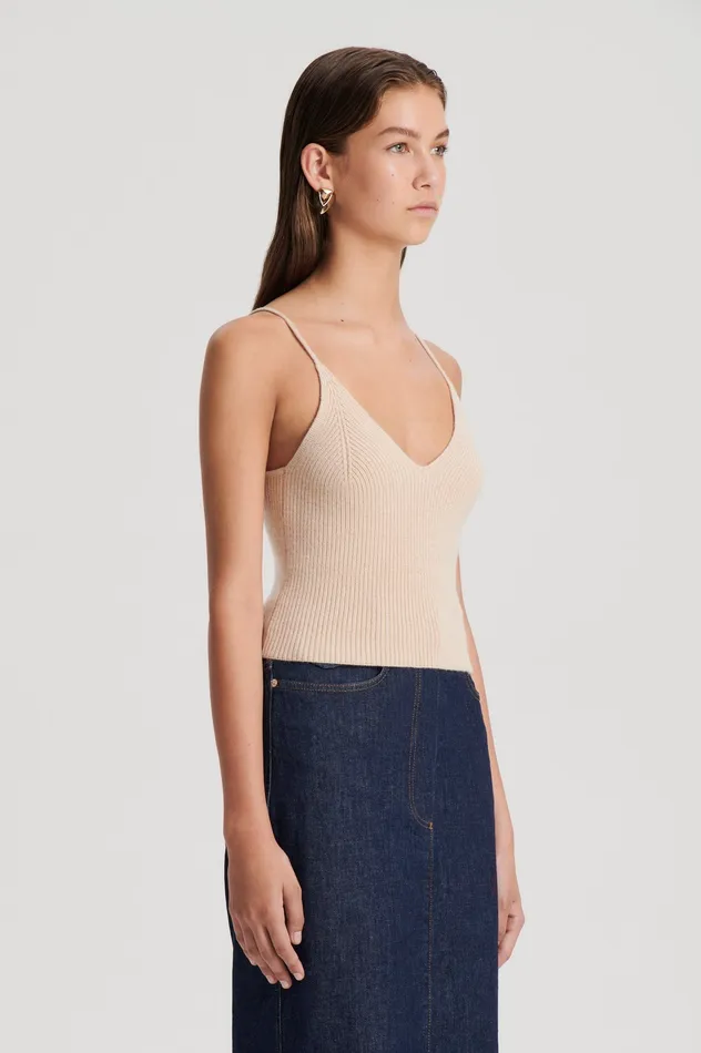 Knitwear CASHMERE CAMISOLE OAT 8211 Scanlan Theodore Women Knitwear CASHMERE CAMISOLE OAT 8211 Scanlan Theodore Women