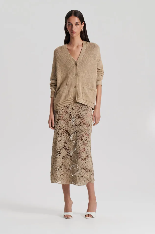Knitwear Women SILK COTTON V PEBBLE Scanlan Theodore